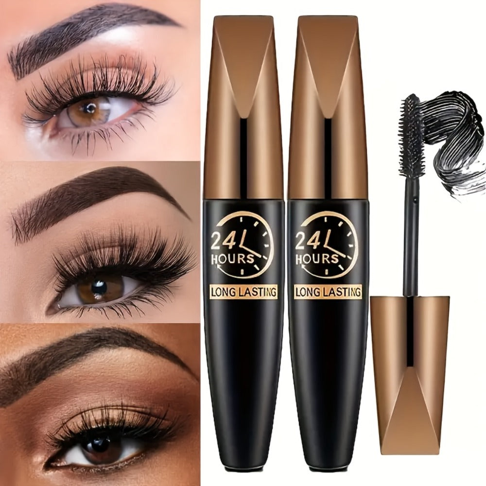 8D Fiber Mascara Set 2 Pcs Volumizing Lengthening Smudge-Proof Waterproof Long-Lasting Lash Extension Enhancer with Eyeliner Pencil Bold Black Eye Makeup Gift for Her - product image 12