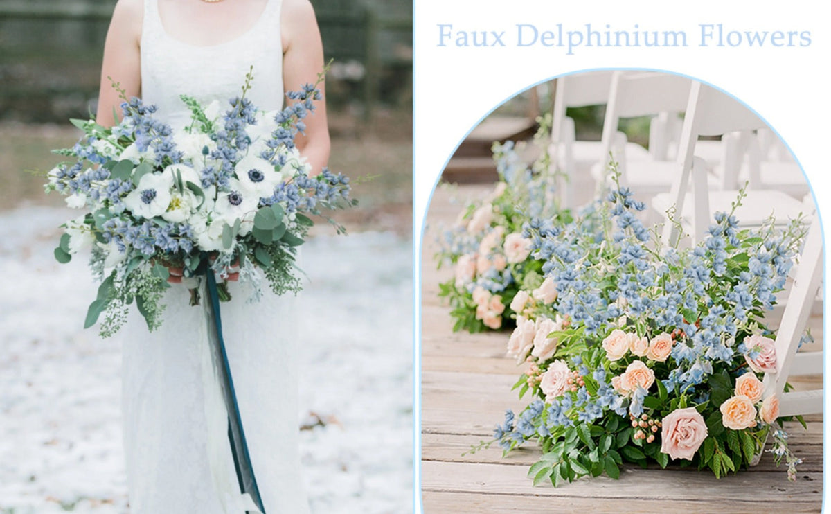 Artificial Delphinium Flowers 8pcs 33.5 Inch Faux Larkspur Stems for Wedding Centerpieces, Tall Silk Flower Bouquet for Home Vase Table Garden Decor - product image 27