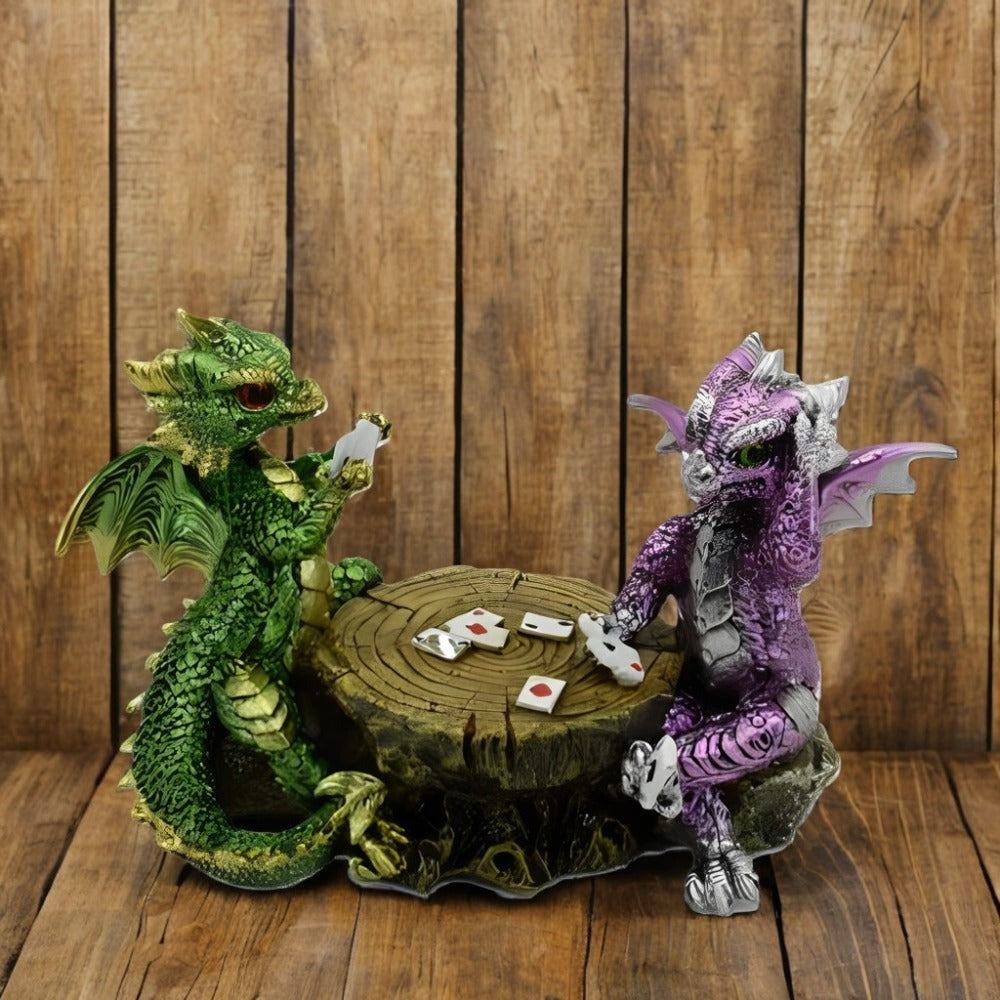 Dragons Playing Chess Figurine – 6.5" Decorative Polyresin Dragon Statue Sculpture for Home, Office & Bookshelf Decor, Unique Collectible Gift for Housewarming, Birthday & Holiday - product image 2
