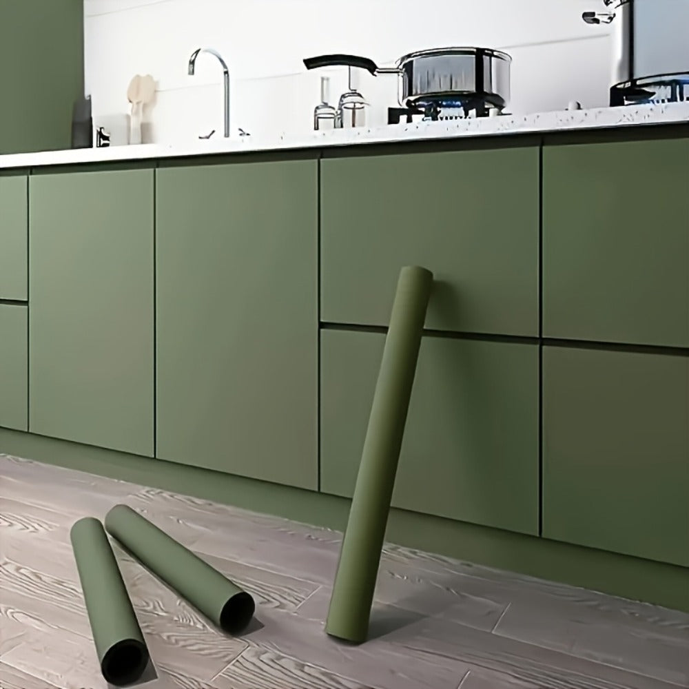 Peel and Stick Wallpaper Textured Matcha Green | Self-Adhesive Contact Paper 23.62"x118.1" Roll | Removable Wall Covering for Kitchen Bathroom Living Room Bedroom Decor - product image