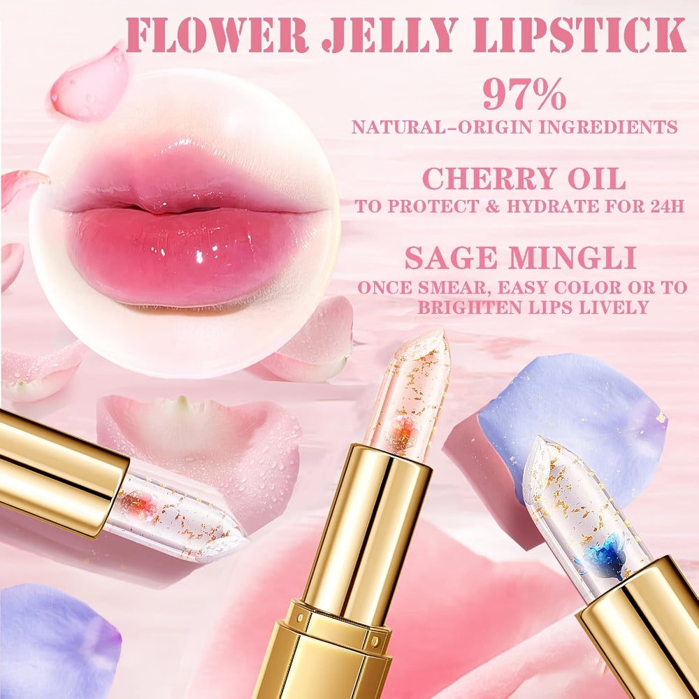 Color Changing Lip Gloss Set 3 Pcs — Temperature Magic Pink Tint Crystal Jelly Balm & Lipstick, Plant Squalane Moisturizing Hydrating Lip Makeup, Valentine's Day Christmas Birthday - product image 9