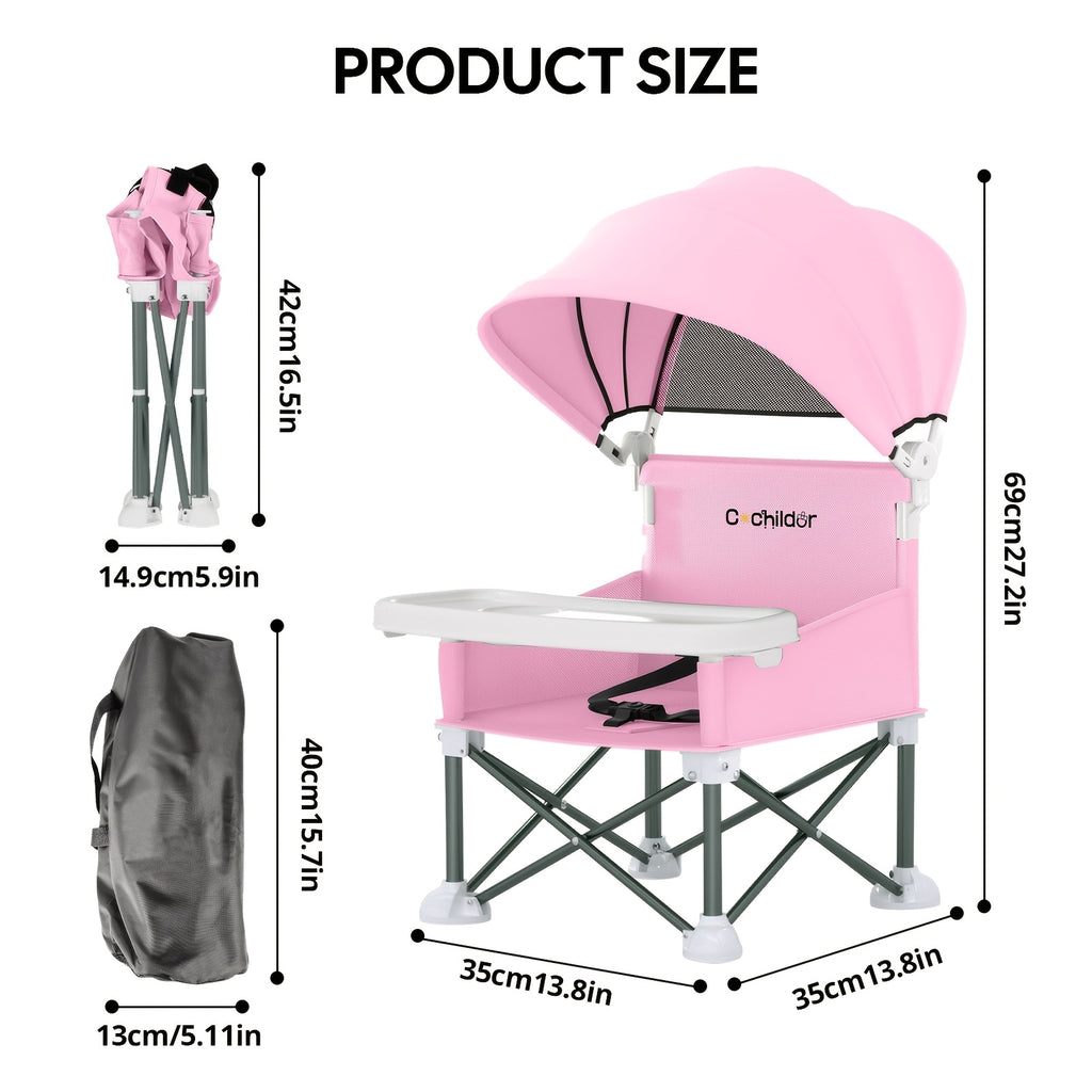 Cochildor Portable Booster Seat & High Chair with Detachable Feeding Tray - Lightweight Sturdy Frame, Ergonomic Kids Chair Suitable for Indoor/Outdoor, Travel - product image 19