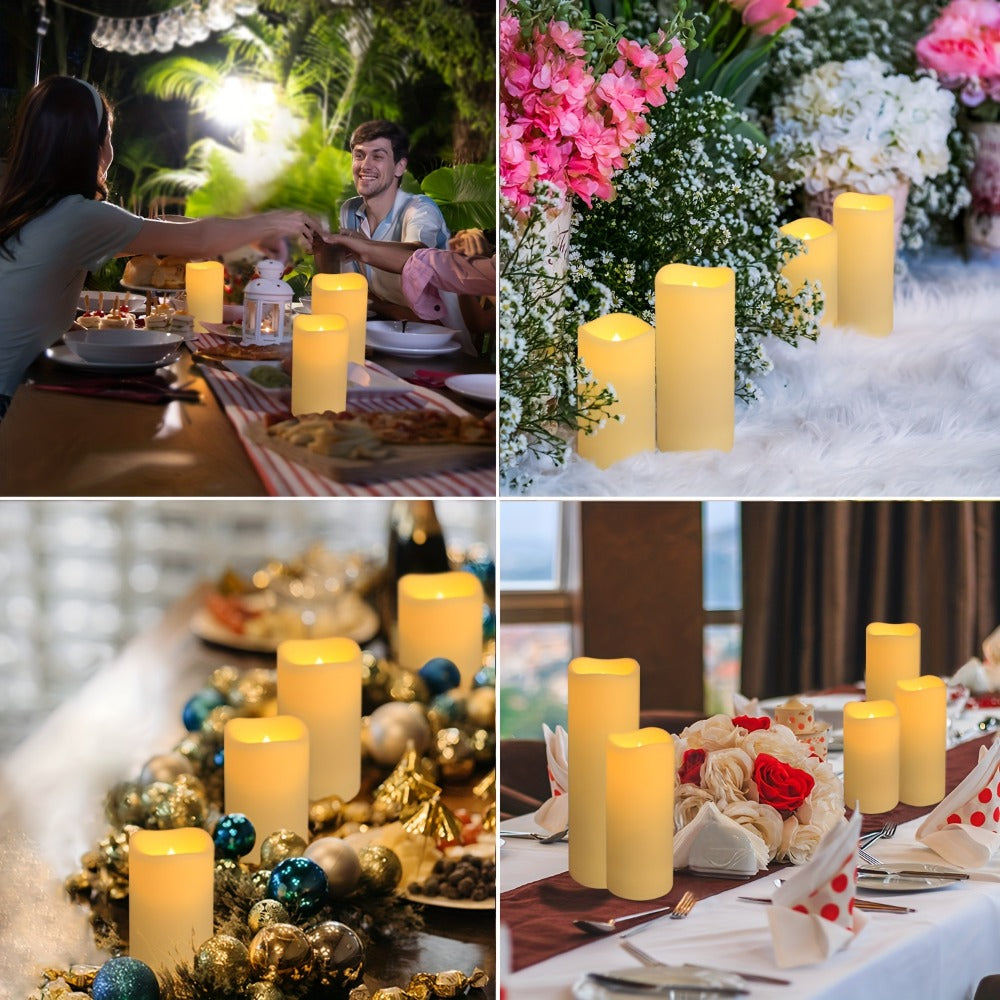 Flameless LED Candles 24pcs with 4 Remote Controls Timer Waterproof IP44 Battery Operated 4 5 6 Inch Warm White for Wedding Halloween Home Decor Indoor Outdoor - product image 9