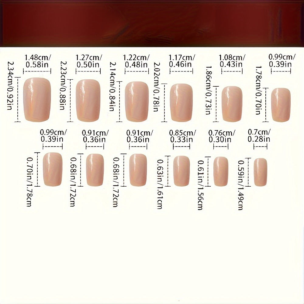 Marble Press On Nails Short Square 215 Pieces 9 Packs – Brown Lines Gradient Glossy Full Cover False Nails for Women Girls | Elegant DIY Manicure Kit | Everyday Office Nail Art Set - product image 4