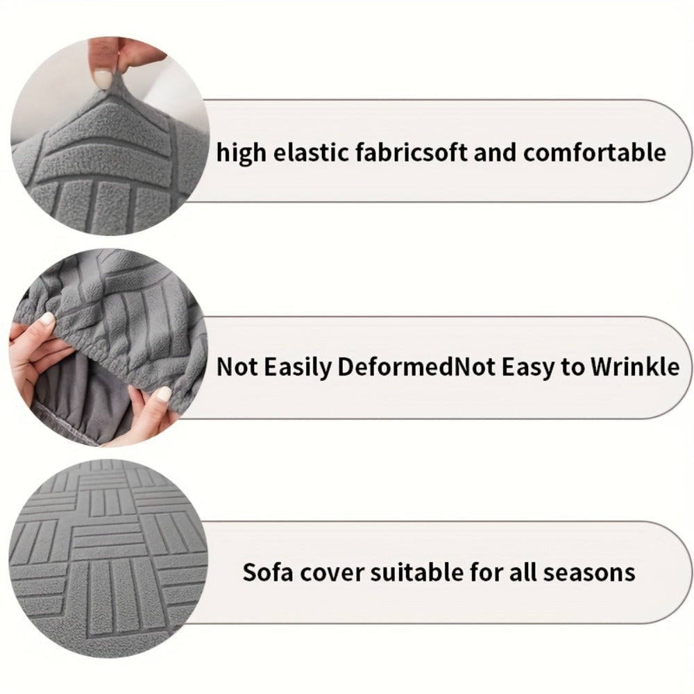 Sofa Cover Stretch Slipcover Universal Fit - Elastic Non-Slip Couch Cover Pet Friendly Machine Washable | Sofa Seat Cover Armrest Back Chaise Protector for Living Room Deep Gray Ho - product image 8