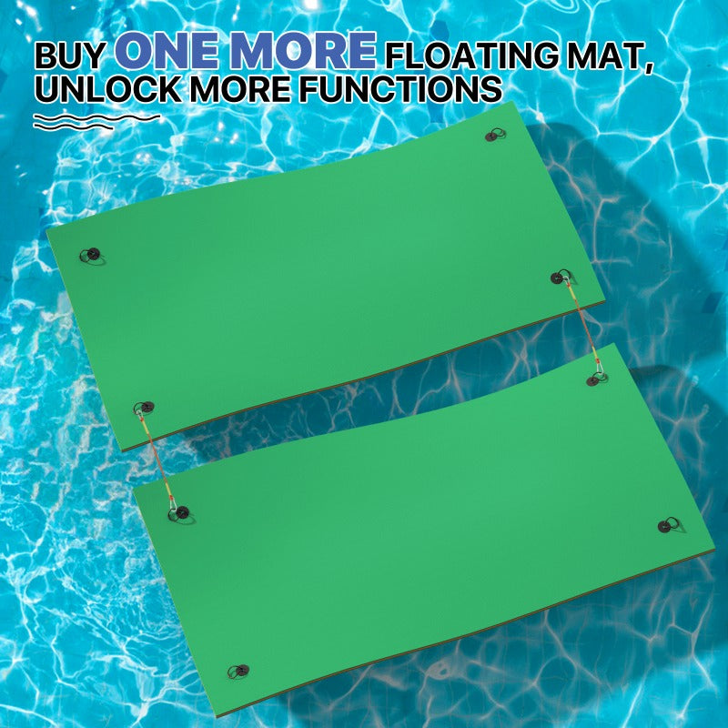 3-Layer Tear-Resistant Giant Lake Lily Pad, High-Visibility, Bungee Tether Included for Pool River Ocean Outdoor Water Recreation – Floating Water Mat 12x6ft