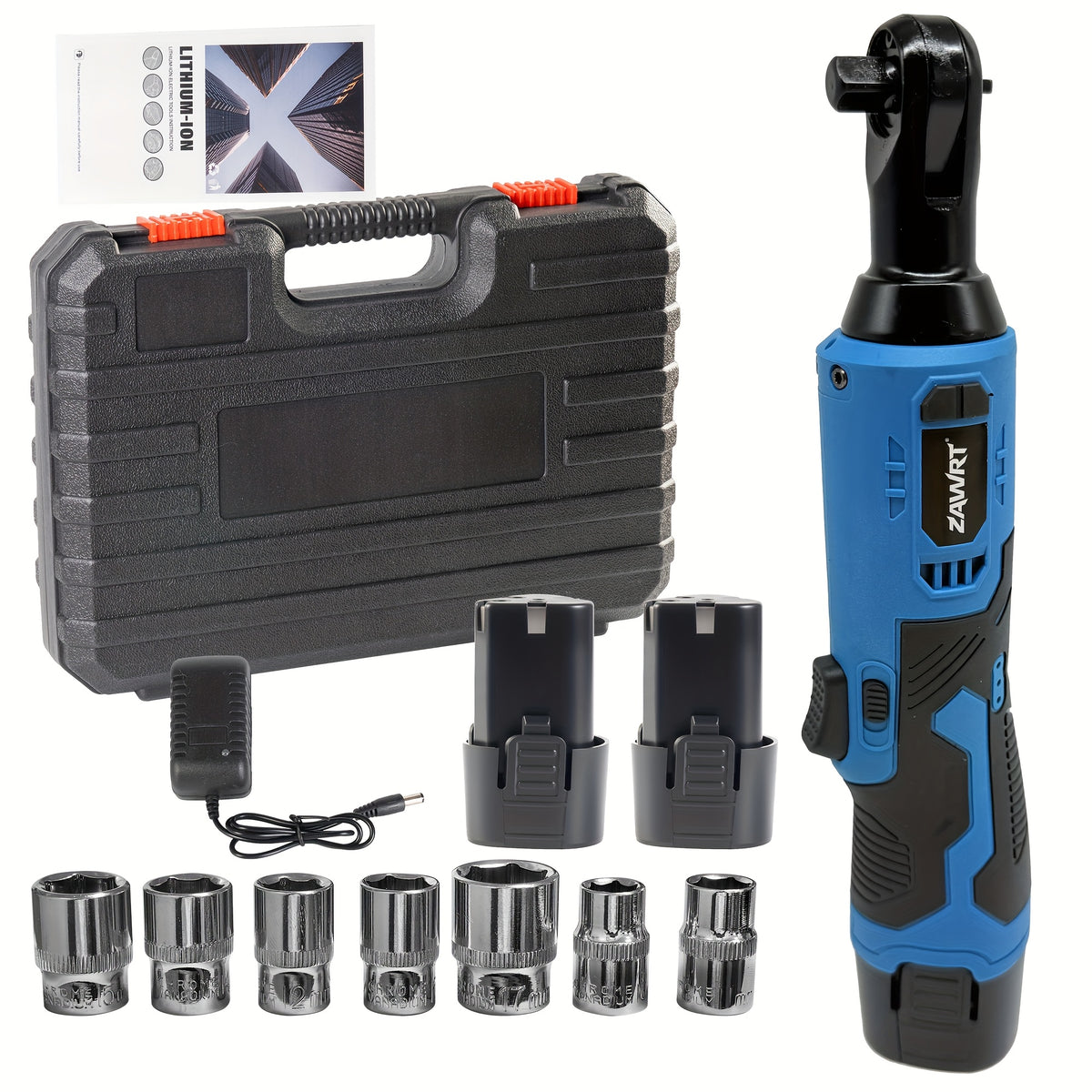12V Cordless Electric Ratchet Wrench Set, 45Nm High Torque 3/8" Ratchet, Rechargeable High Torque Automotive Repair Angle Frame Installation Tool, Home - product image 2