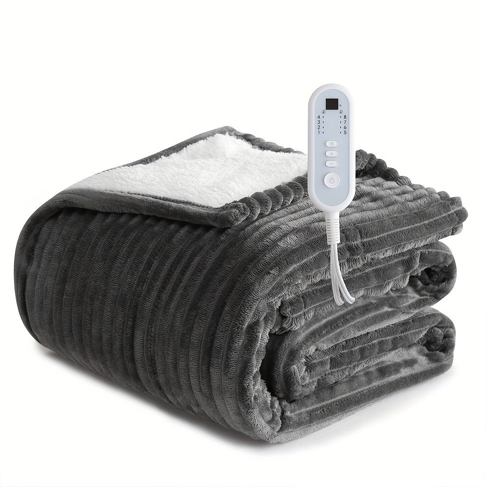 Electric Blanket with Temperature Control and Timer – Extra Large Flannel Heated Blanket, 8 Levels 10-Hour Auto-Off, Machine Washable, PTC+NTC Overheat Protection, Throw Twin Full  - product image 6