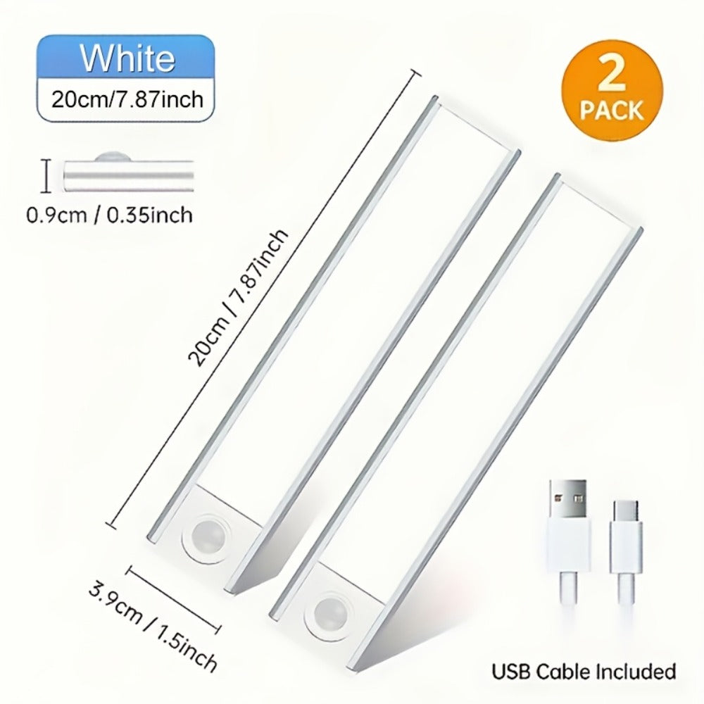 Motion Sensor Under Cabinet Lights 2 Pack | Wireless USB Rechargeable Dimmable 3 Color Temperatures Stick-On Magnetic LED Light for Kitchen Cabinet Wardrobe Stairs Cupboard - product image 5