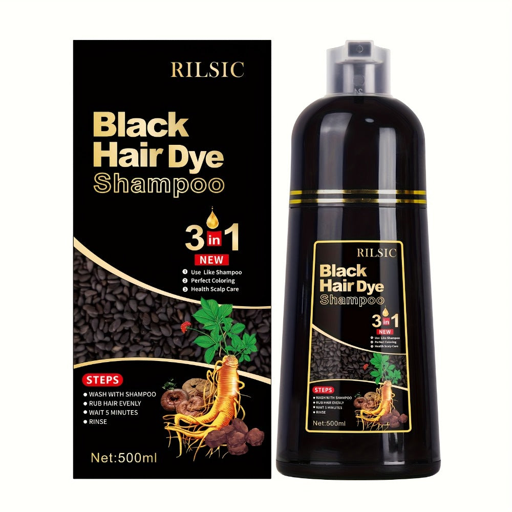 3-in-1 Hair Color & Gray Coverage Shampoo Ammonia-Free Natural Herbal Formula — Colors Covers & Cleanses in Minutes, 30-Day Lasting Color, 16.91oz / 500ml for Men & Women All Hair  - product image 7
