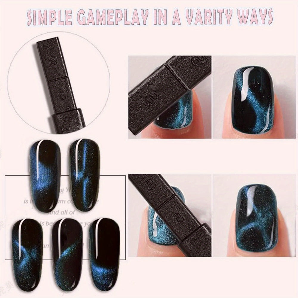 Cat Eye Gel Polish Kit 14Pcs Magnetic UV Nail Polish Set with Magnet Pen – 3D Shimmer Cat Eye Nail Art for Salon & DIY Manicure, Beginner to Pro, Long-Lasting LED Curable - product image 4