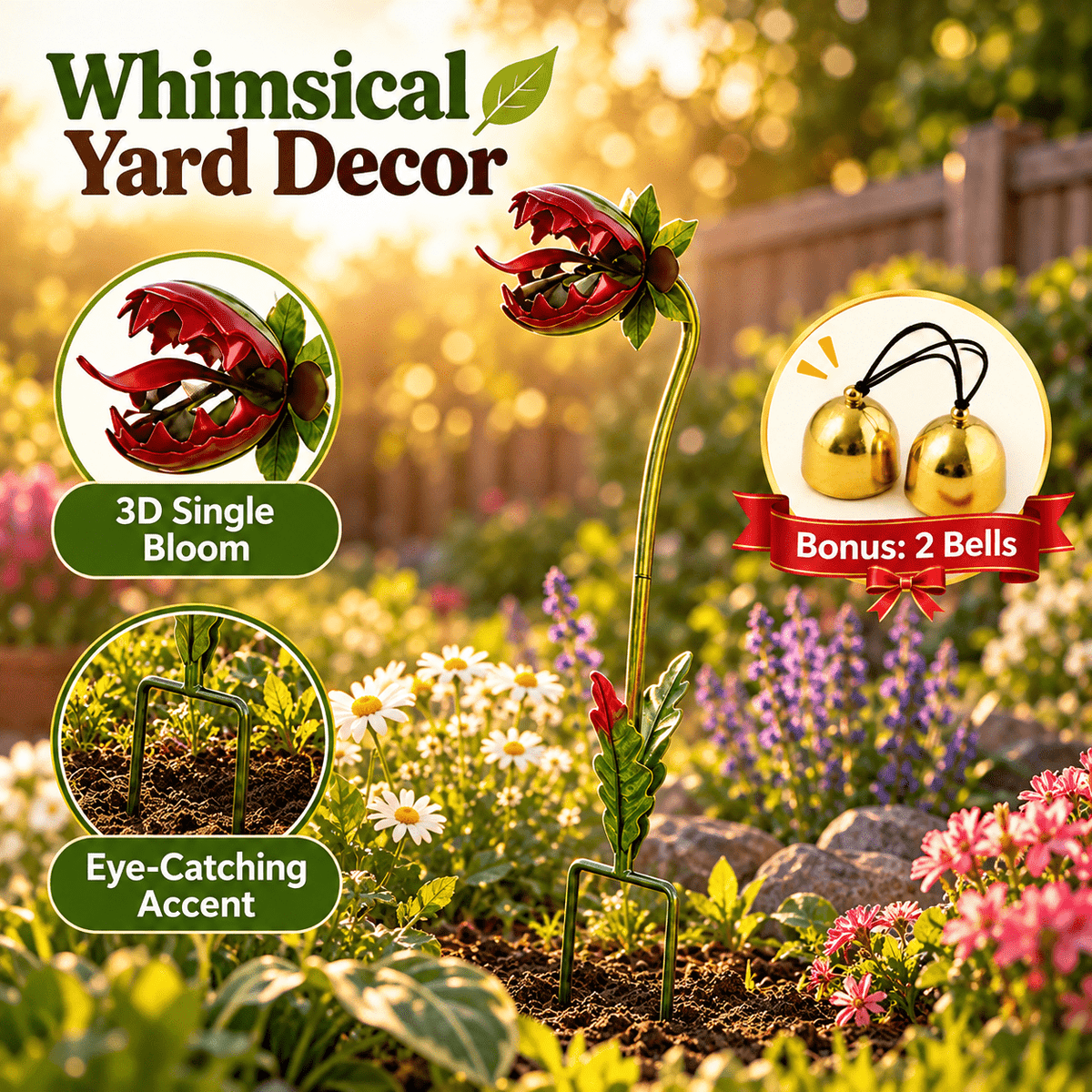 [3D] Single-headed Man-eating Flowers, Outdoor Decorations, Halloween Outdoor Decorations, Carnivorous Plant Decorations, Suitable for Courtyard Lawns - product image 6