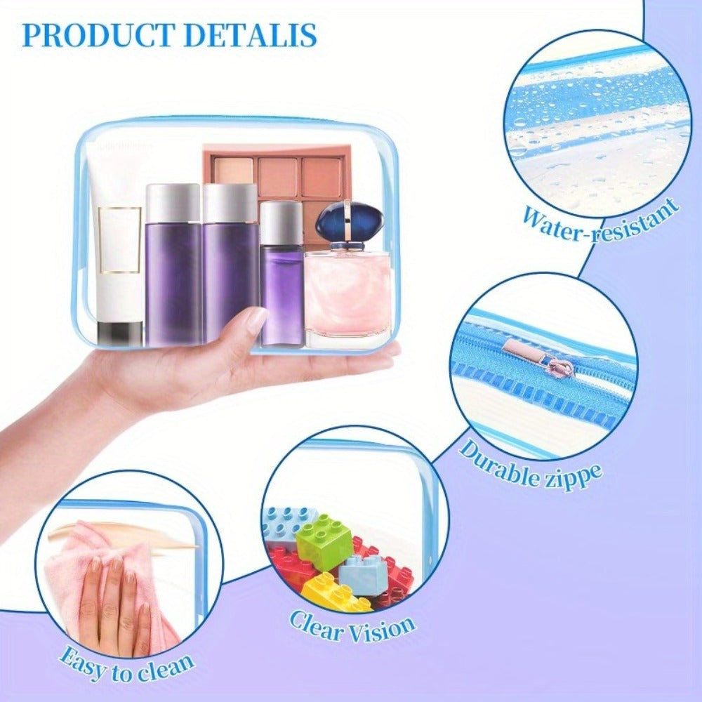 TSA Approved Clear Toiletry Bags Set of 24 Transparent Travel Makeup Organizer Pouches Medium Size Airport Security Quart Bag for Liquids Skincare Women White Rose Red - product image 2