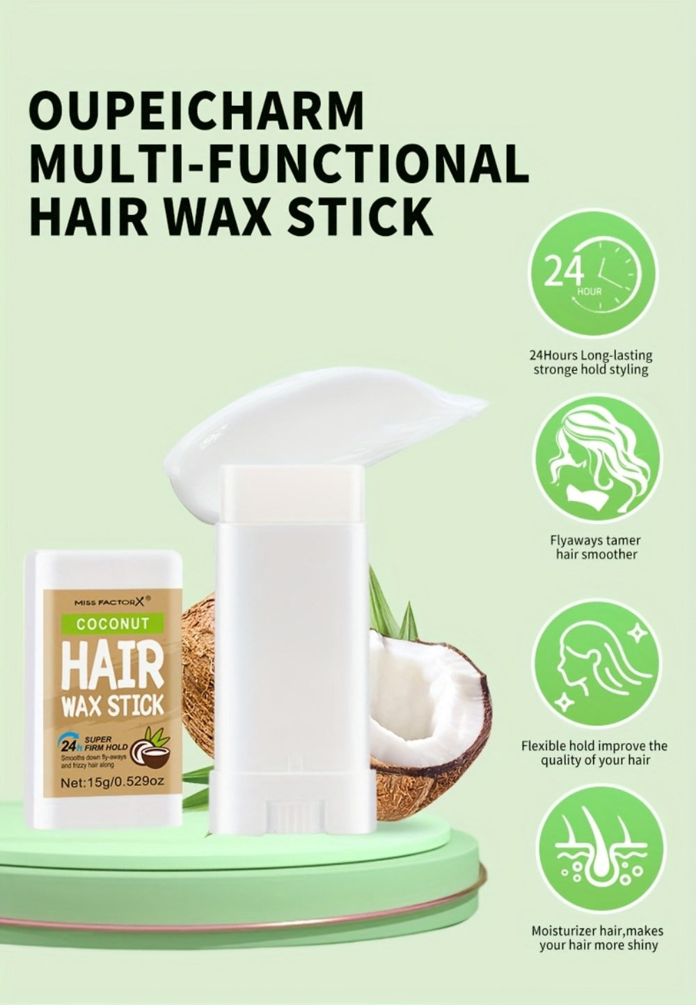 Hair Wax Stick 5 Pack Flyaway Control Edge Control with Jojoba Oil – Fragrance Free Non-Greasy Strong Hold Slick Back Styling Wax for Women Men All Hair Types - product image 12