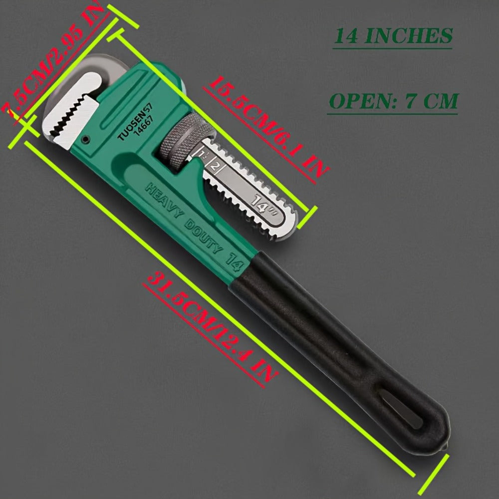 Pipe Wrench Professional Heavy Duty - 8", 12" & 18" CR-V Alloy Steel Plumbing Wrench, Non-Slip Ergonomic Handle, 1500 lbs Torque, Fits 1/2"-4" Pipes, for Plumbing, Automotive & Ind - product image 6