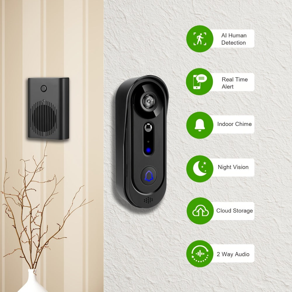 Video Doorbell Camera 1080P HD Wireless with Night Vision, Motion Detection, Two-Way Audio, Indoor Chime & Cloud Storage – 5200mAh Battery, 166° Wide Angle, 2.4GHz WiFi Smart Door  - product image 13