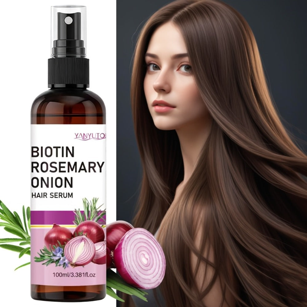 Biotin Rosemary Hair Growth Spray with Onion Extract — Leave-In Strengthening Essence Reduces Breakage Frizz Enhances Shine Scalp Health All Hair Types 100ml - product image 6