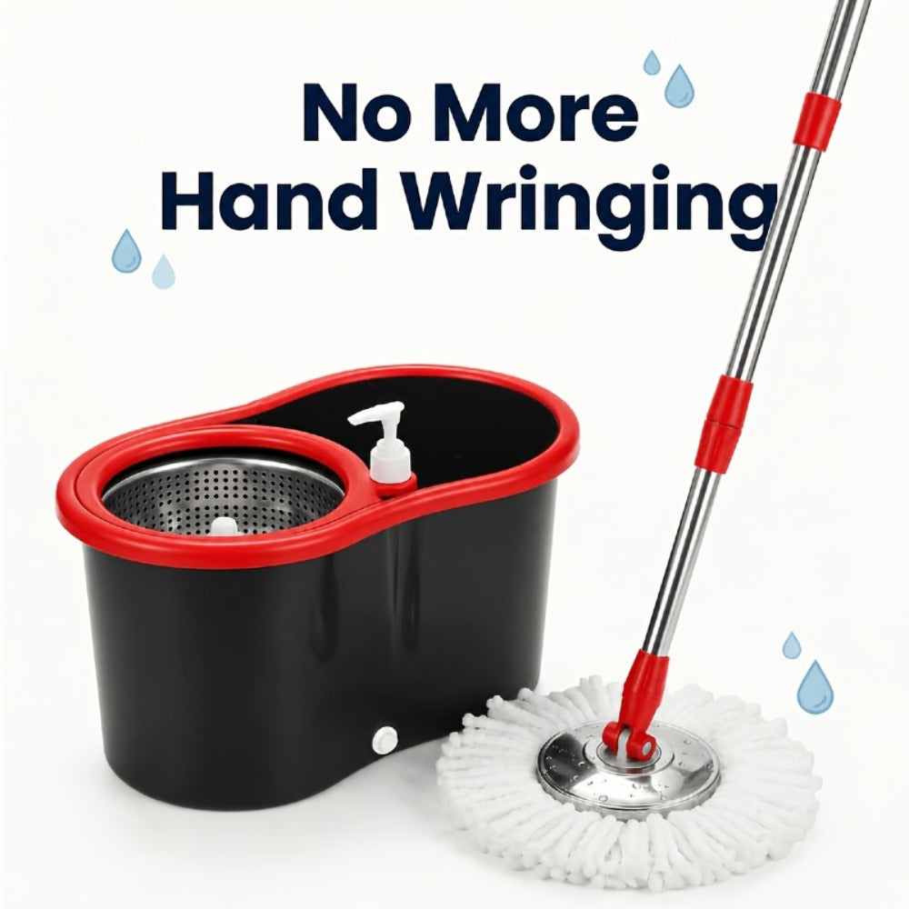 Spin Mop and Bucket Set 360° with 4 Microfiber Mop Heads – Wringer Bucket Floor Cleaning Kit for Hardwood Tile Laminate – Spinning Mop System Home Kitchen - product image 5
