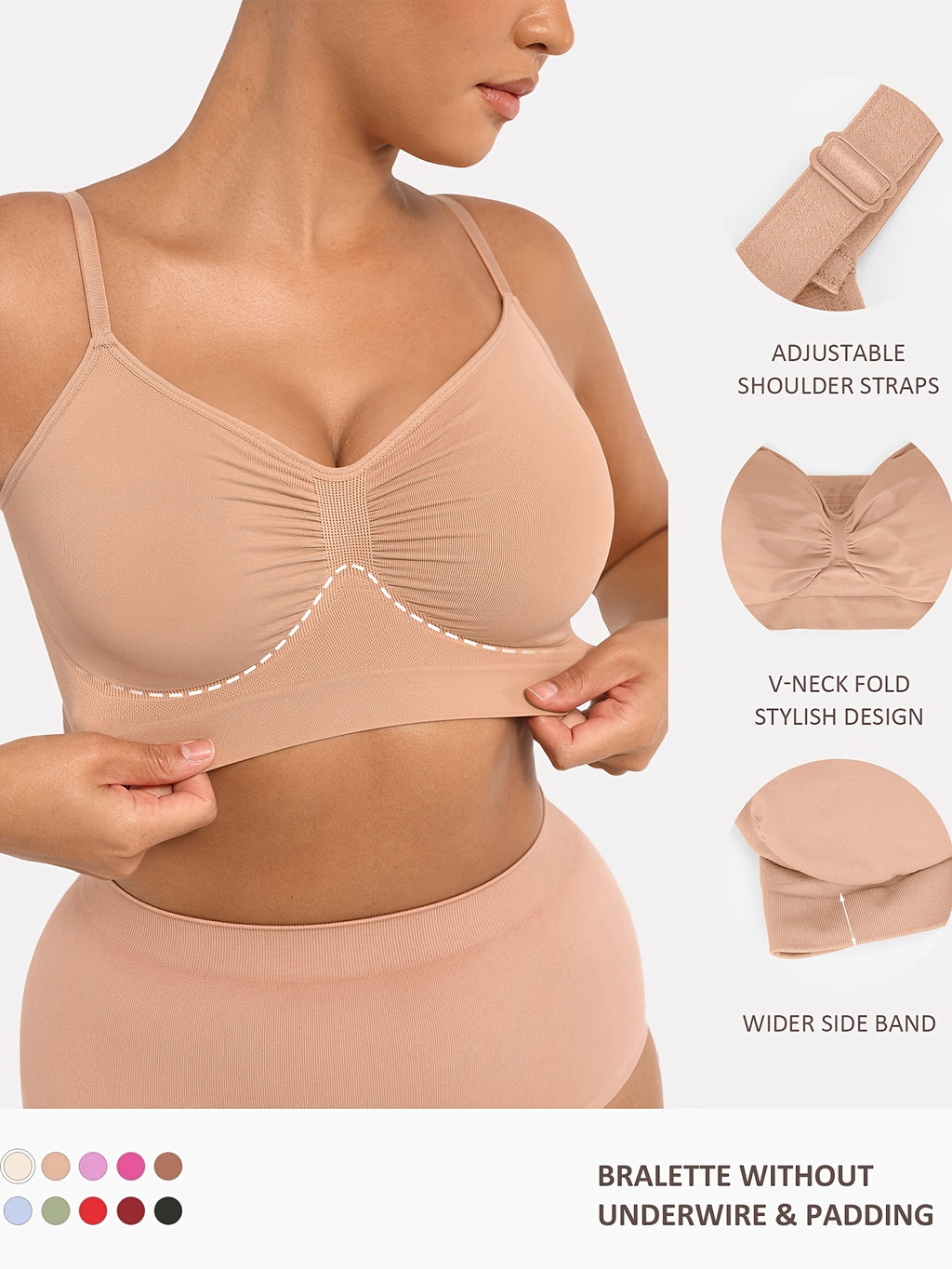 Women's Push-Up Seamless Bra with Breathable Design and Back Control - product image 19