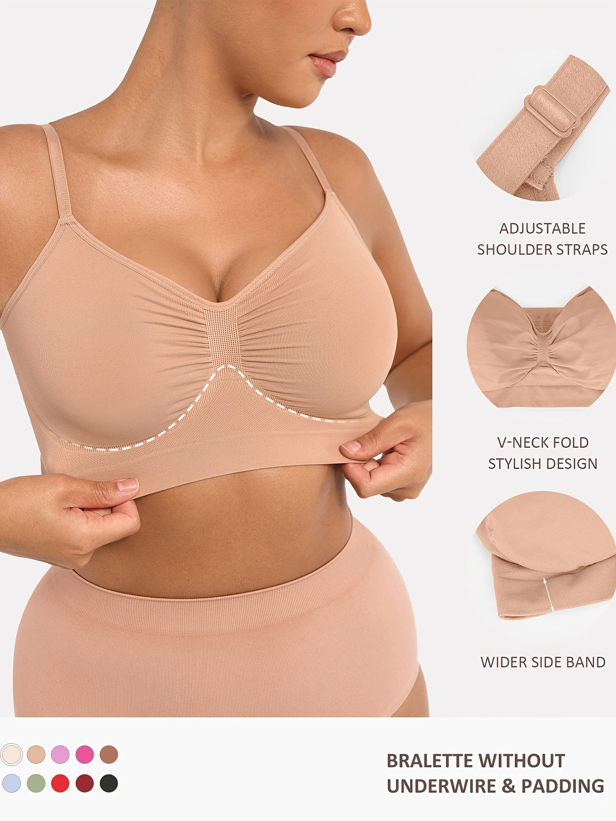 Women's Push-Up Seamless Bra with Breathable Design and Back Control - product image 19