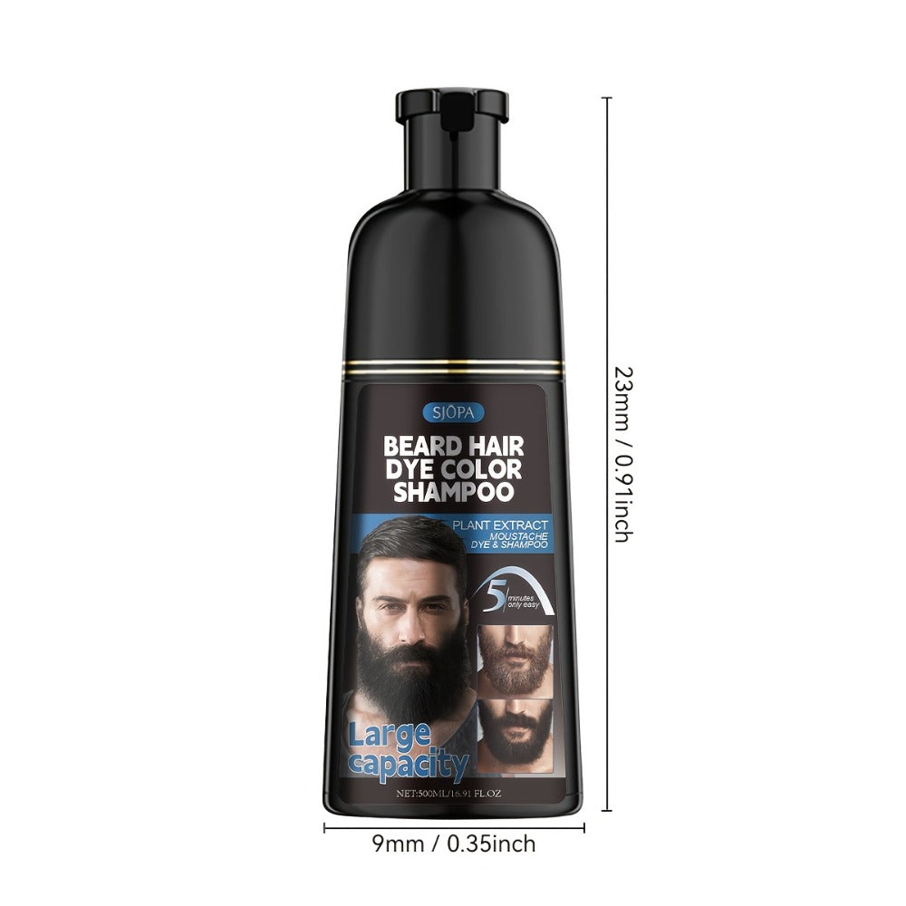 Men's Black Beard Dye 3-in-1 Hair & Beard Color Kit - Fast Blackening in 10-15 Minutes, Nourishing Skin-Safe Formula, Natural Look, Gray Coverage, Extra Large 500ml / 16.91oz - product image 5