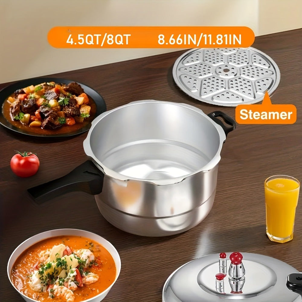 Aluminum Pressure Cooker Stovetop - 4.5Qt & 8Qt with Exhaust Valve & Multiple Safety Protections, Compatible with Gas & Induction Stoves, Canning Rack Included, Family Meals & Cate - product image 10