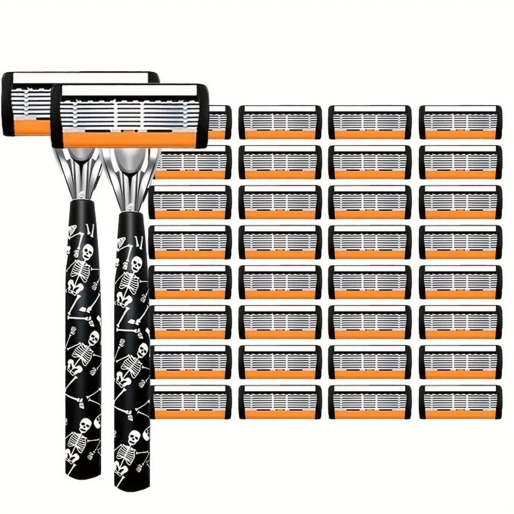 Safety Razor for Men 7-Layer Progressive Blades — Non-Slip Stainless Steel Handle Classic Double Edge Razor for Beard & Mustache Grooming, 1 or 2 Handle + 15–36 Blade Pack Options - product image 20