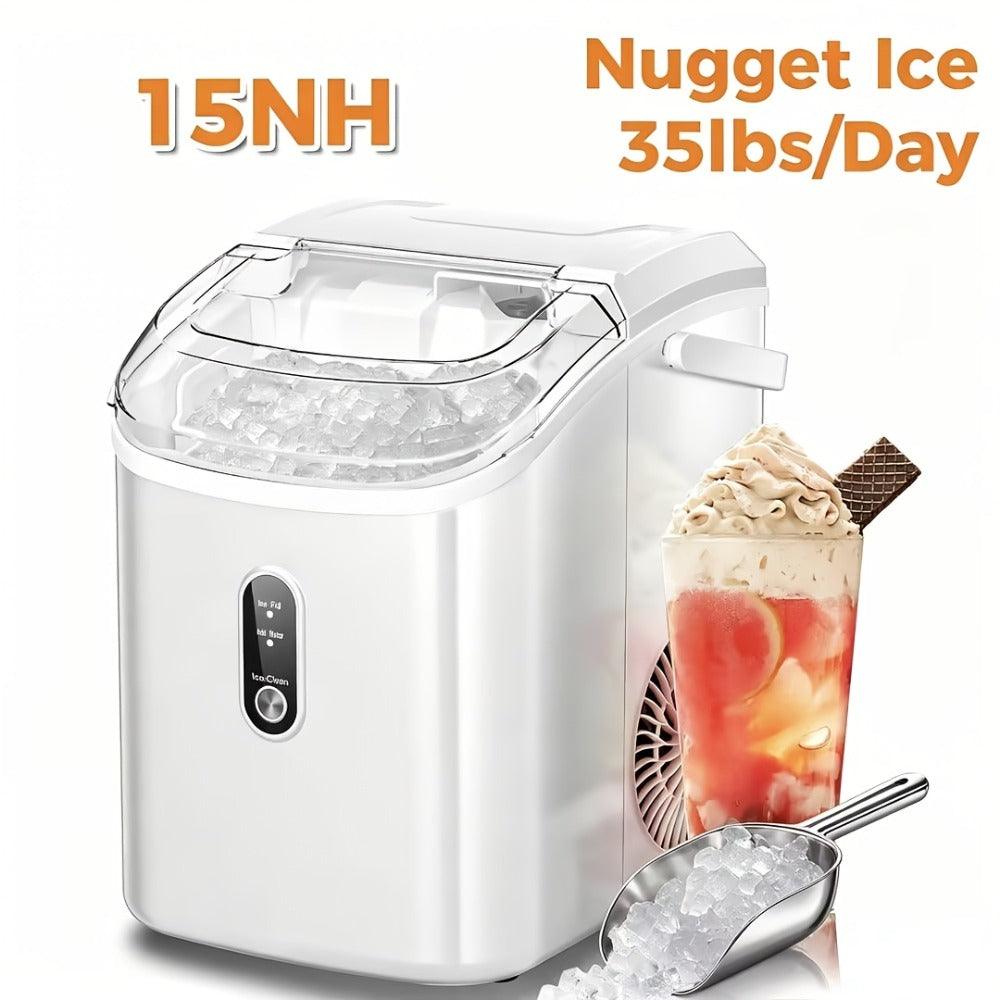 Countertop Nugget Ice Maker 35lbs in 24hrs, Self-Cleaning Portable Ice Machine with Ice Scoop & Basket, Stainless Steel, for Home Kitchen Office Camping RV Bar - product image 9