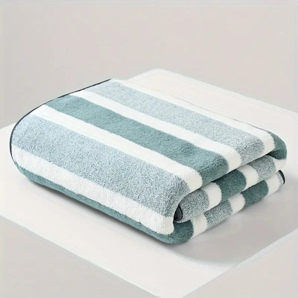 Striped Bath Towel Set 1 or 4 Pack 346GSM - 100% Polyester Super Soft Skin Friendly Absorbent Quick Dry | 70x140cm 27.6x55.1in | Green Gray Red Multi-Color | Home Bathroom Beach Es - product image 23