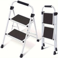 2 Step Ladder Foldable Heavy Duty Steel, Non-Slip Wide Pedal Step Stool with Safety Handle, Lightweight Portable Folding Step Ladder for Home Kitchen Bathroom Garage, 250lb Capacit - product image 11