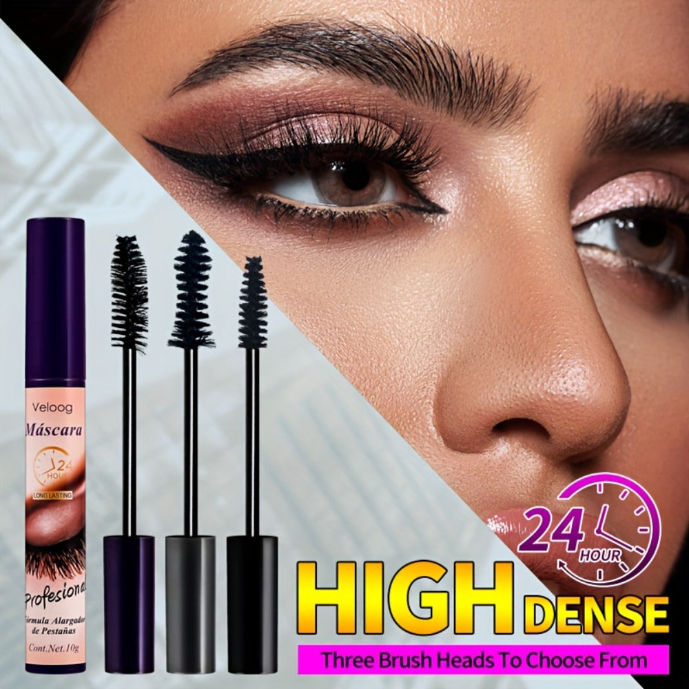 Waterproof Mascara Set 3 Piece — Lengthening Volumizing Curling Lash Mascara with Sea Urchin Spiral Conical Brush Heads, Long-Lasting Smudge-Proof Sweatproof Eye Makeup for Women - product image 2