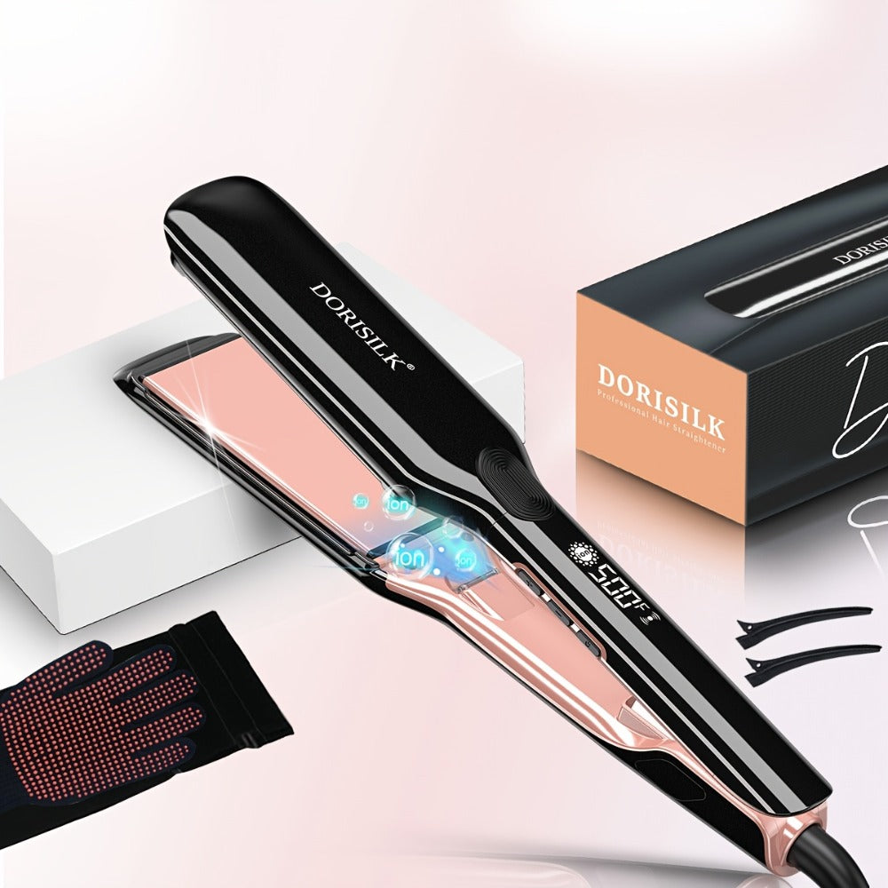 Plasma Ionic Hair Straightener Flat Iron 500°F with PTC Ceramic Oil Plates, LCD Display & 60-Min Auto Off — Frizz Control Professional Flat Iron for All Hair Types, 1" & 1.77" Plat - product image 5