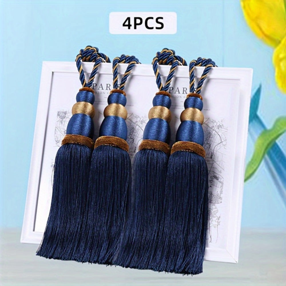 Curtain Tiebacks with Ball Tassels 4-Pack Silk Rope Curtain Ties Decorative Holdbacks for Window Dressing Home Decor - product image 15