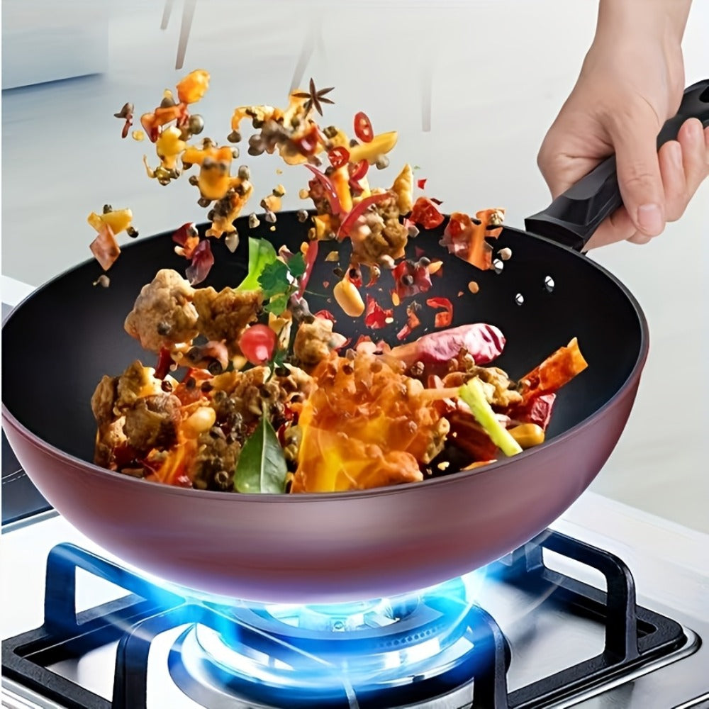 German Diamond Non-Stick Stir Fry Pan - Rice Stone Coating Smokeless Flat Bottom Wok for Induction Cooker Gas Stove, Multi-Purpose Household Frying Pan - product image 11