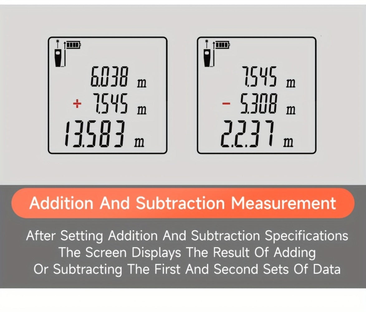 Digital Laser Rangefinder 50M 70M 100M 120M Laser Distance Meter Tape Measure Range Finder for Construction DIY Outdoor Contractor Gift - product image 31