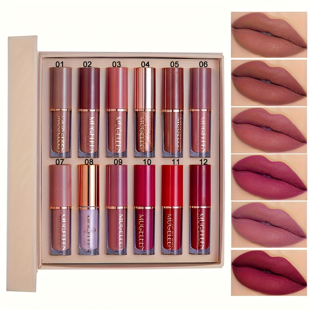 Non-Stick Matte Lip Gloss Set 12 Pcs Non-Fading Long-Lasting Liquid Lipstick Assorted Colors with Wand Applicator – Velvety Bold Lip Color Beauty Gift for Women & Girls Everyday We - product image 7