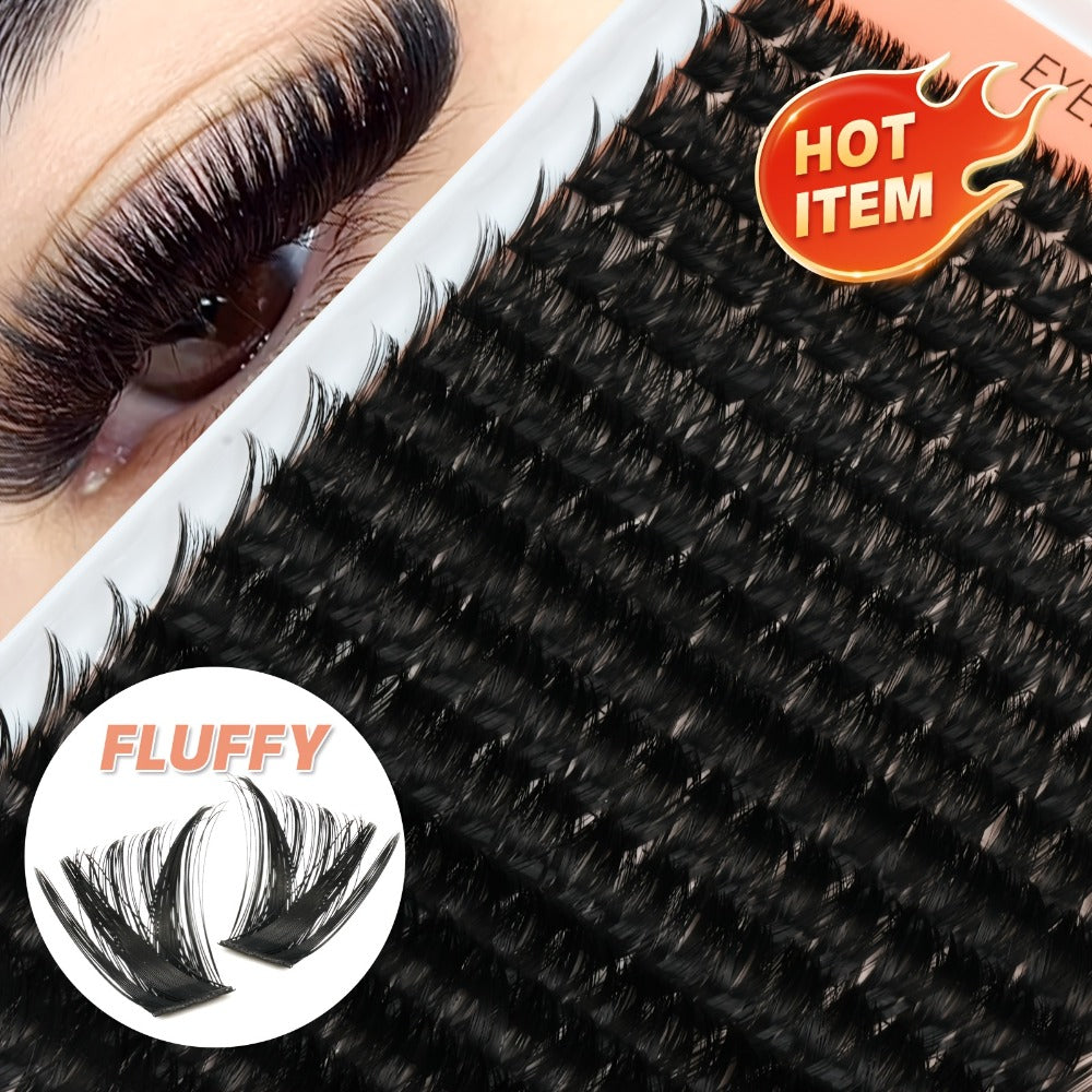 100D Volume Cluster Lashes DIY Individual Lash Extension Kit – Soft Reusable Single Clusters for Full Thick Dramatic Lash Look, Beginner & Pro Friendly Home Salon Use - product image