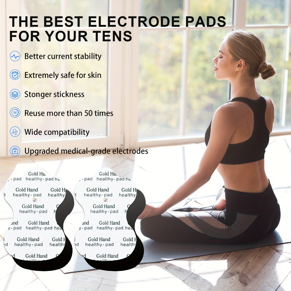 TENS EMS Electrode Pads 35mm Snap Reusable Replacement Pads Highly Conductive Latex Free Non-Irritating Gel for TENS EMS Muscle Stimulator Units 10 20 40 80 Pcs Options - product image