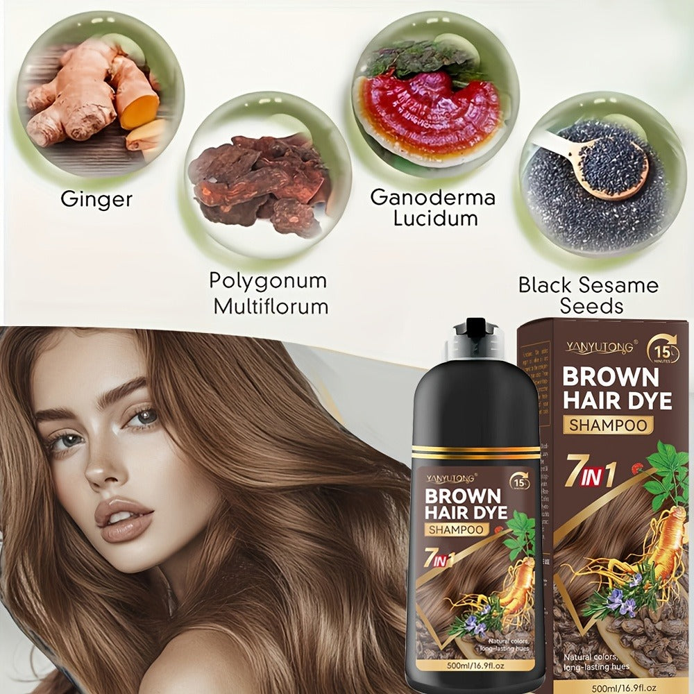 Hair Dye Shampoo Natural Plant Pigments – Covers Gray Hair Fast in 1 Wash, 16.91oz Color Shampoo in Black, Red, Brown, Dark Brown & Chestnut Brown for Women & Men, All Hair Types - product image 12