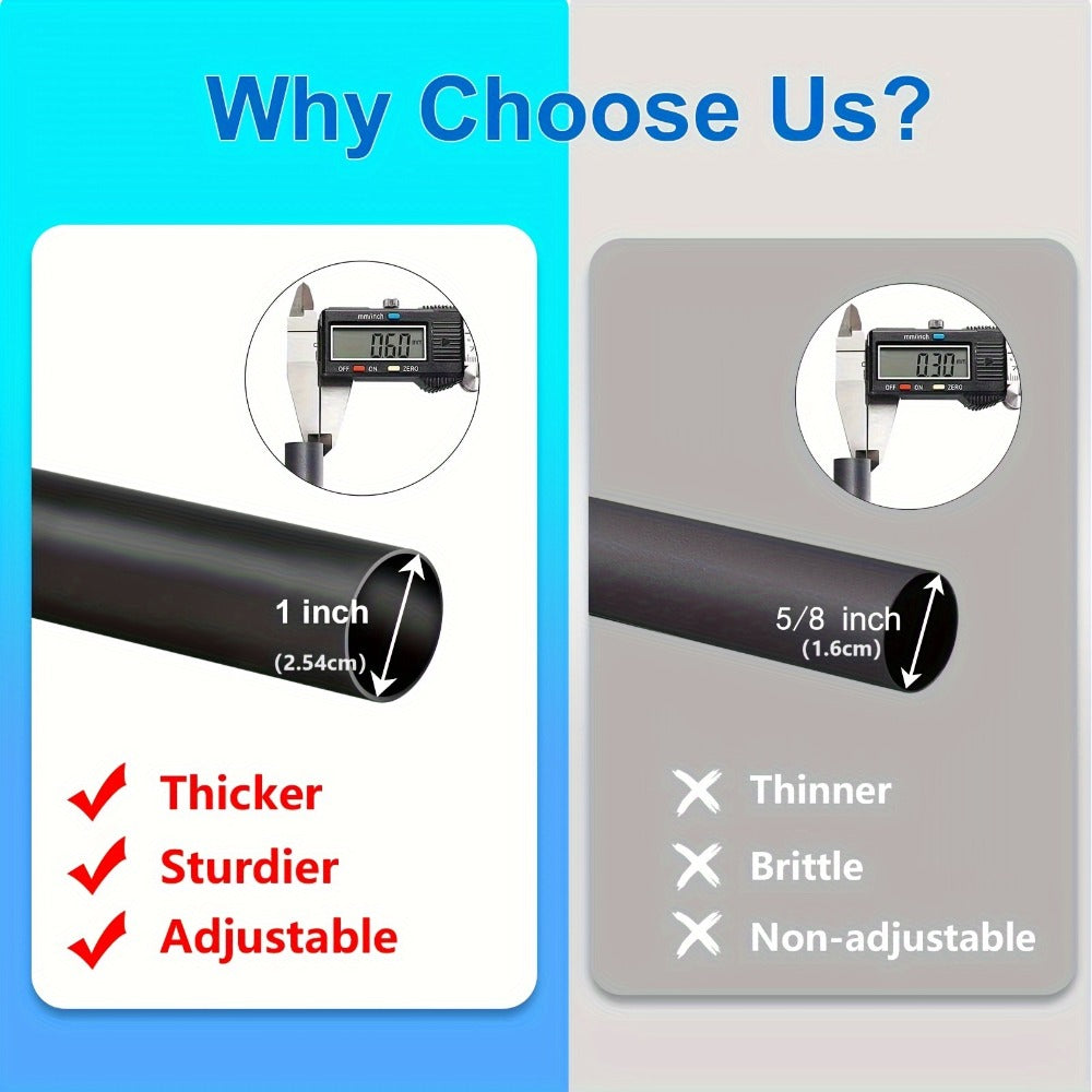 Black Adjustable Curtain Rod Heavy Duty Farmhouse Decorative Drapery Rod for Bedroom Living Room Kitchen Patio 4 Sizes Easy Install - product image 8