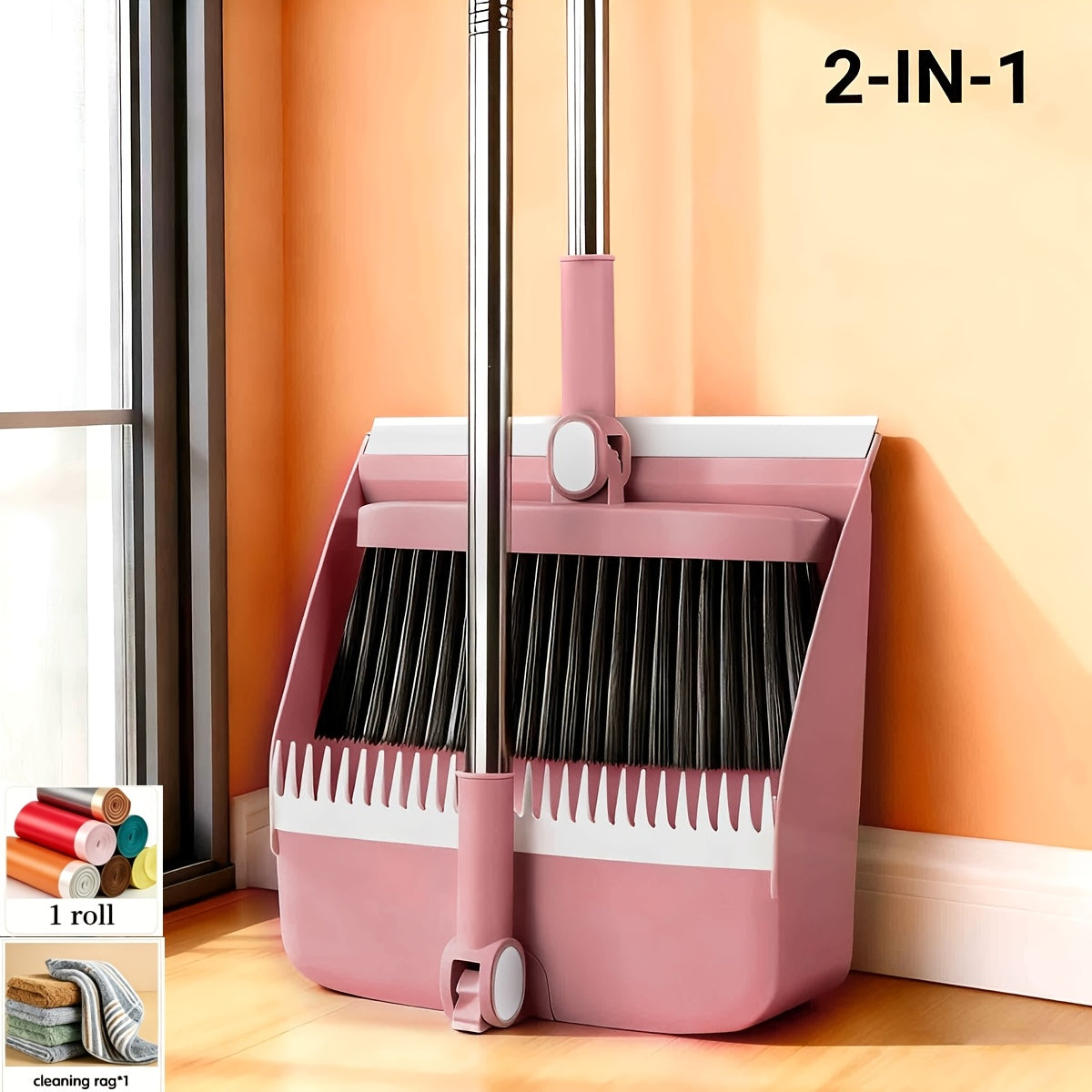 2-In-1|3-In-1|4-In-1 Household Broom with Dustpan Floor, Brush Set Foldable Broom with Dustpan Combo Set and Brush Household Cleaning Tool Set - product image 23