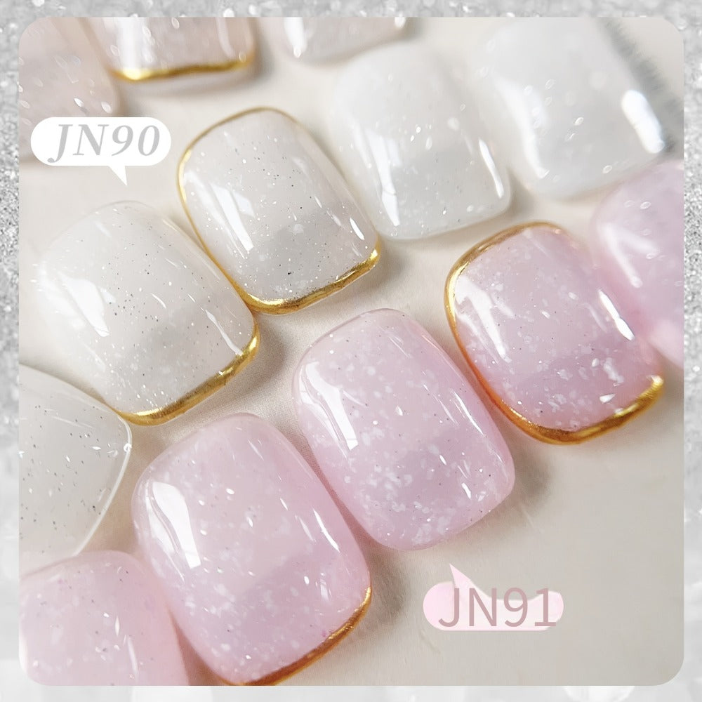 Glitter Jelly Gel Nail Polish Snowflake Sequin Pink Soak-Off UV LED – Semi-Permanent Sparkle Gel Varnish 10ml, Long-Lasting Christmas Holiday Winter Nail Art for DIY Salon Manicure - product image 9