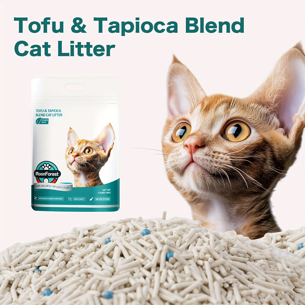Tofu & Tapioca Blend Cat Litter – Flushable Quick Clumping Low Dust Odor Control Kitty Litter, Natural Plant-Based Formula, Compatible with Automatic Litter - product image