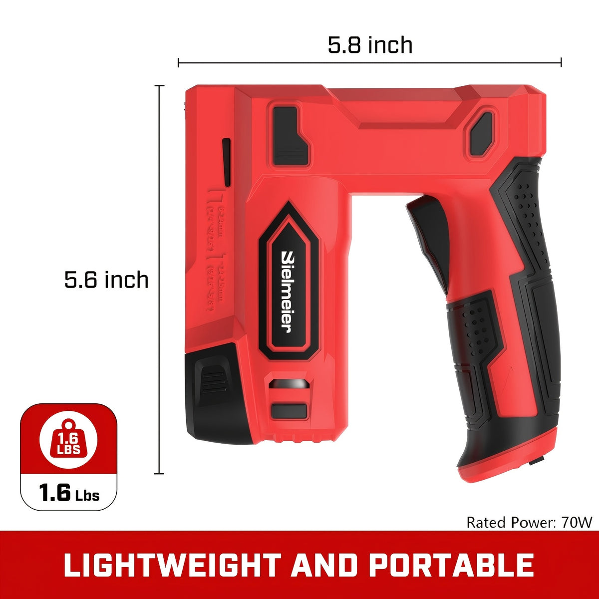 Bielmeier 20V/4V Cordless 2-in-1 Stapler/Nailer, Brad Nailer Without Compressor and Cord, Lightweight Design, with Safety Striker Guard, Battery&Charger - product image 16