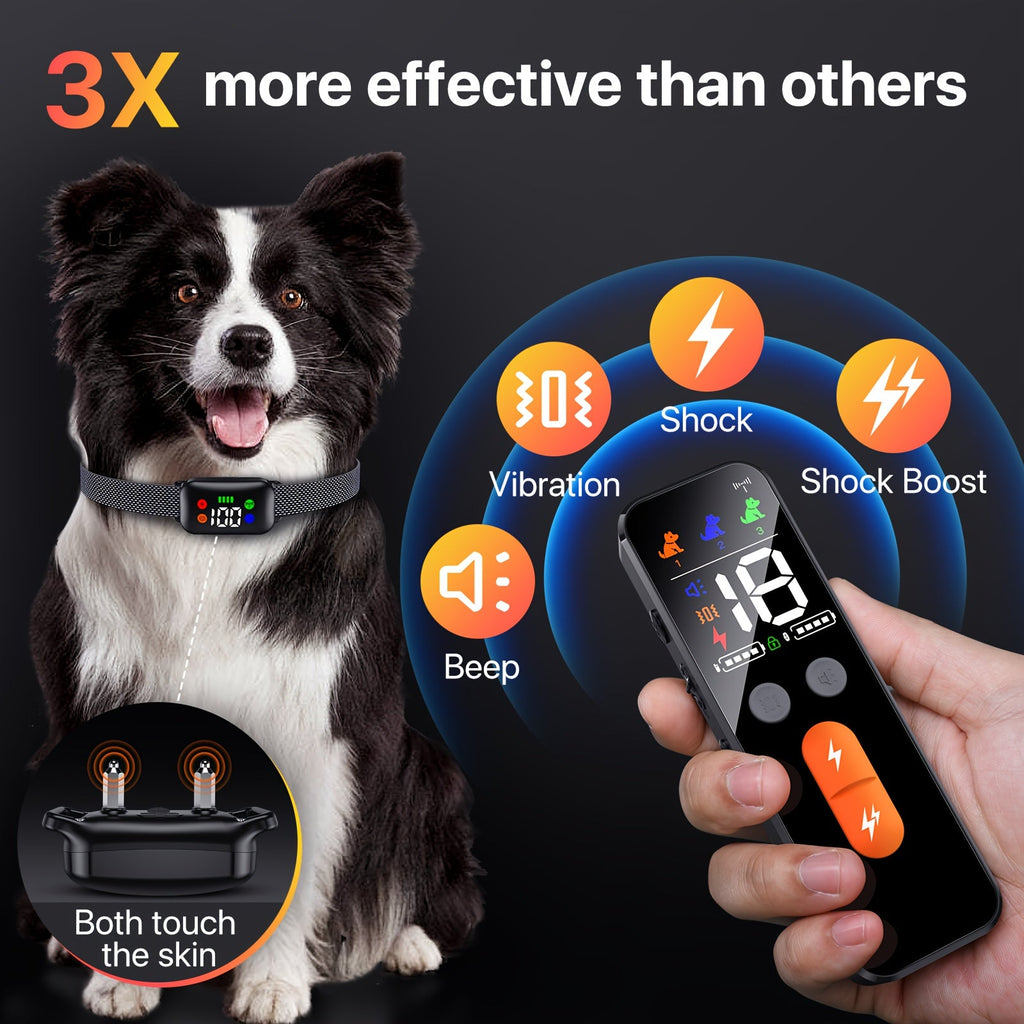 4 Modes Shock Vibration Sound Light, Rechargeable E-Collar for Medium Large Dogs 30-120 lbs | Dog Training Collar with Remote X300 - product image 4