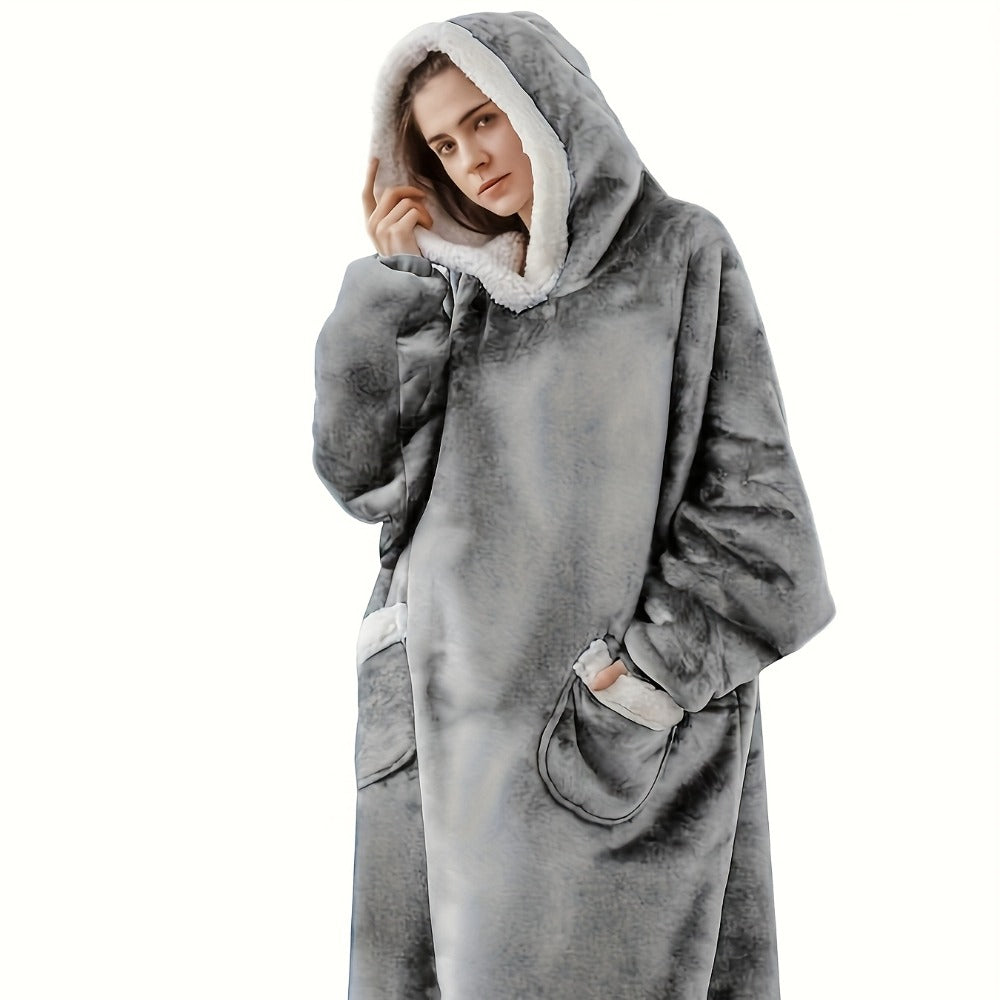Wearable Blanket Hoodie – Oversized Flannel Sweatshirt Blanket with Pockets for Women & Men, 450-500gsm Thick Warm Winter Cozy - product image 18