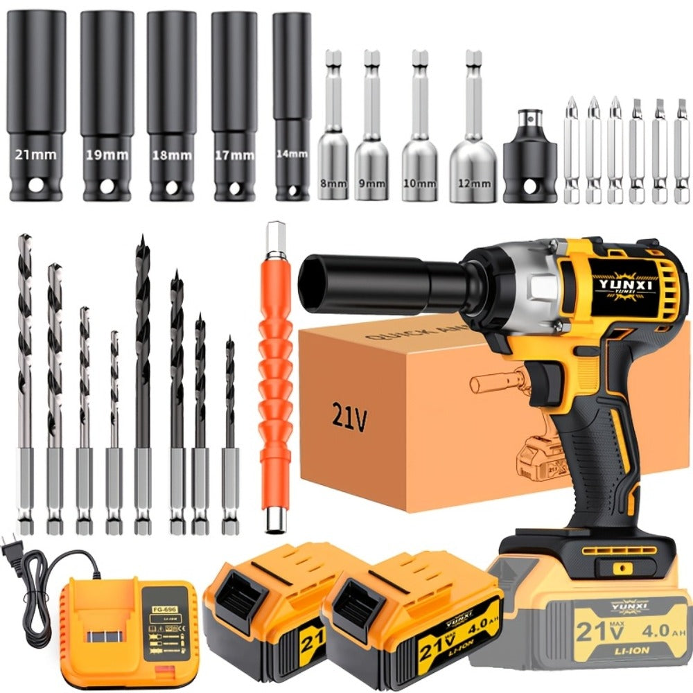 21V Cordless Drill Brushless Impact Wrench Multifunctional – Lithium Battery, Quick Charger, Variable Speed, Tighten Screws & Bolts, Compact Power Tool for Home, Car Repair & DIY – - product image 7