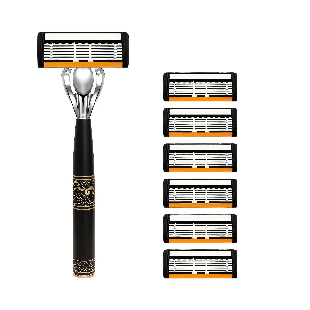 Men's Razor 6-Layer Blade Refill Kit with Handle Smooth Precise Shaving - Multiple Options 6 12 24 30 36 Blades Cartridge Razor Anti-Irritation Close Shave Grooming Gift for Men - product image 7