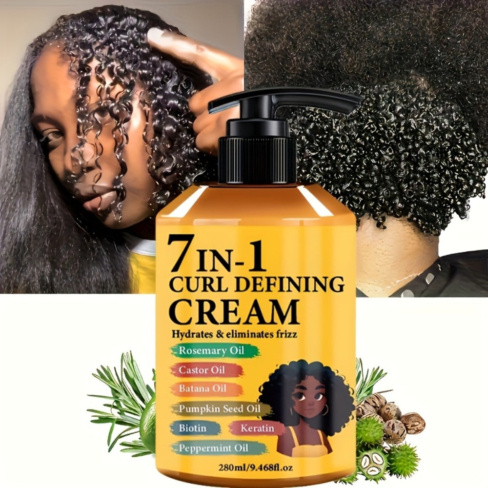 Curl Defining Cream 7-in-1 Frizz Control 2pcs Set 9.468fl oz — Long-Lasting Hold Moisturizing Non-Greasy Hair Styling Cream for Wavy Curly Normal Hair Bouncy Defined Curls Unisex A - product image 8