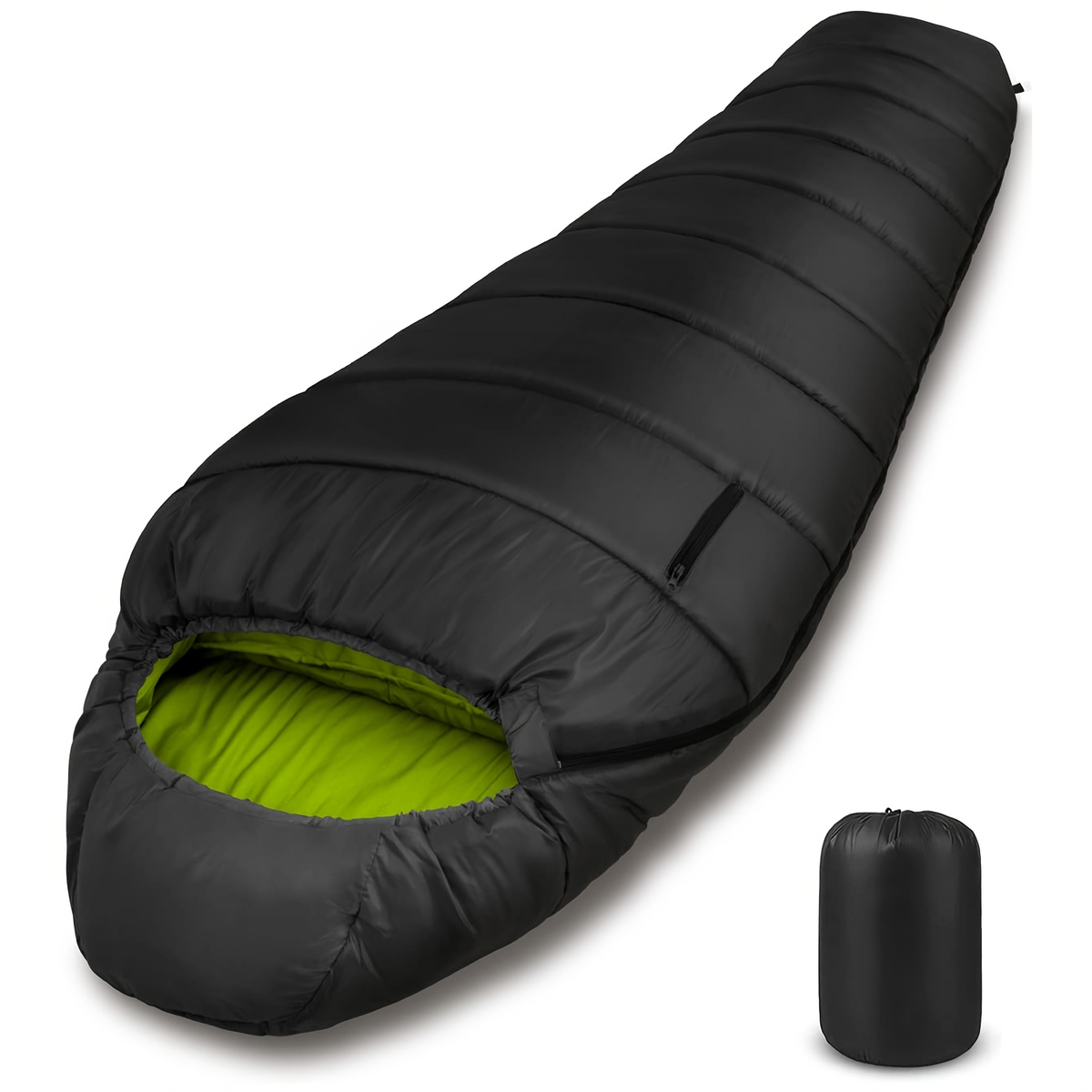 Mummy Sleeping Bag 15°F & 32°F – 3-4 Season Cold Weather Sleeping Bag for Adults, Ripstop Polyester Lining, Anti-Snag Zipper, Warm Washable Camping Sleeping Bag for Hiking, Backpacking & Outdoor